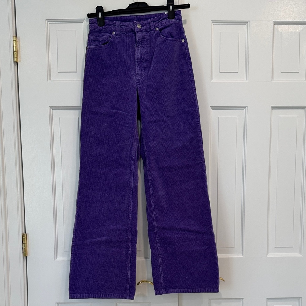 H&M Purple Wide Leg Corduroy Pants
